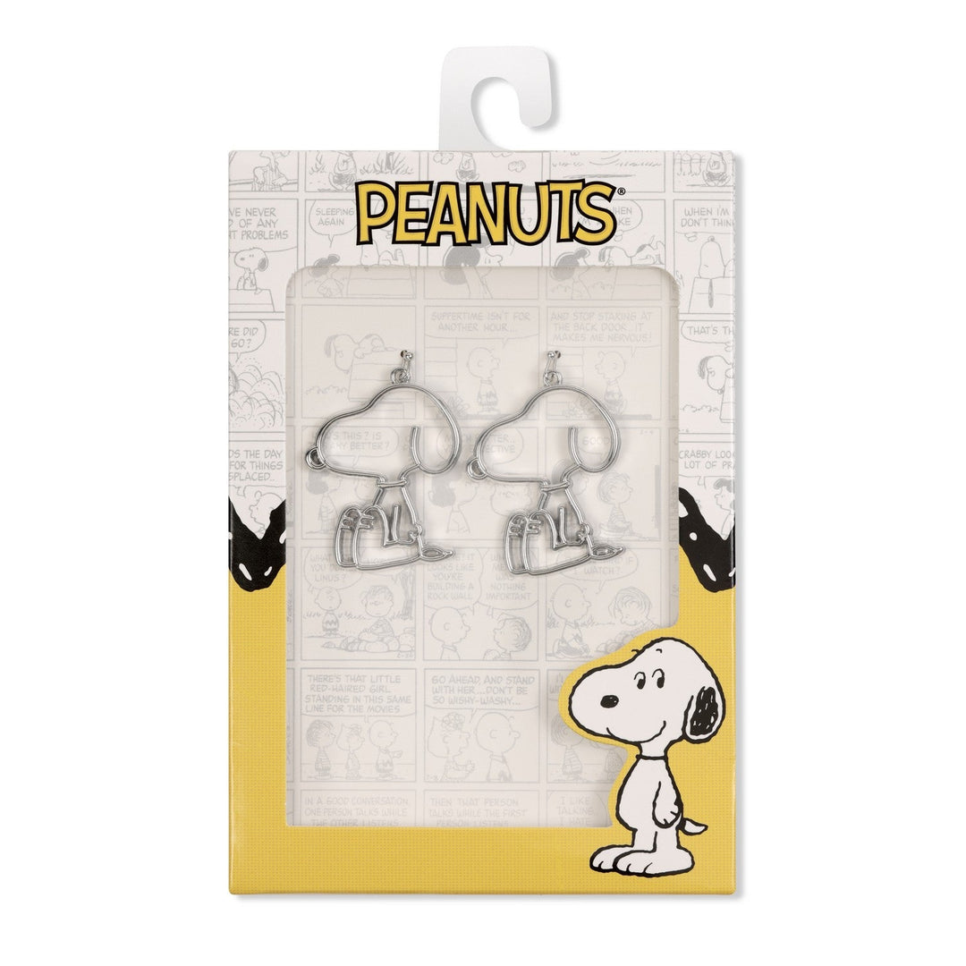 Collectable Peanuts Silver Plated Hollow Snoopy Drop Sterling Earrings EH00366RL.PH