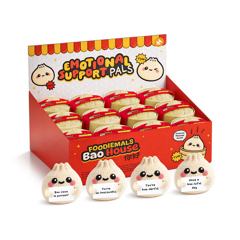 Mystery Positive Emotional Support Crochet Foodiemals Bao House Bao Bun EMO12