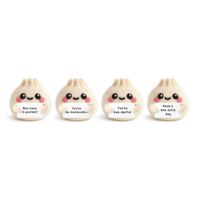 Mystery Positive Emotional Support Crochet Foodiemals Bao House Bao Bun EMO12