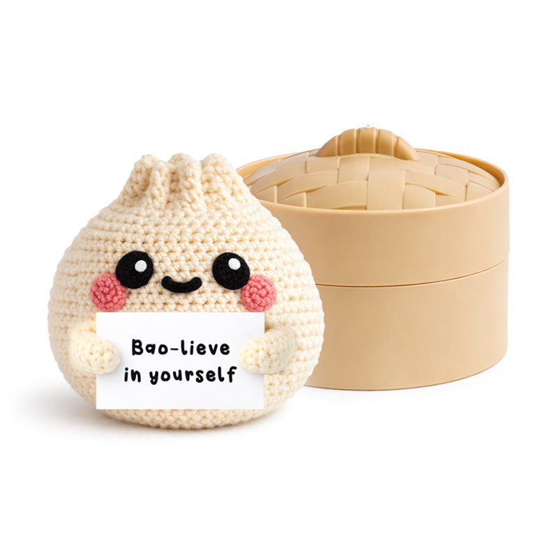 Mystery Positive Emotional Support Crochet Foodiemals Bao House Bao Bun EMO12