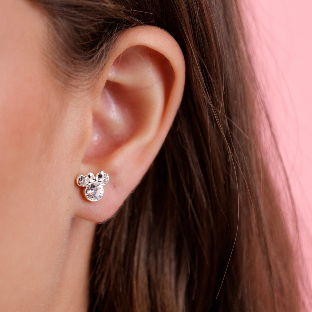 Disney Mickey & Minnie Sterling Silver Mouse April Birthstone Earrings ES00028SAPRL PH