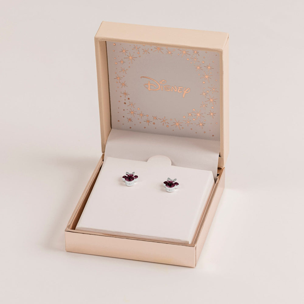 Disney Mickey & Minnie Sterling Silver Mouse February Birthstone Earrings ES00028SFEBL PH