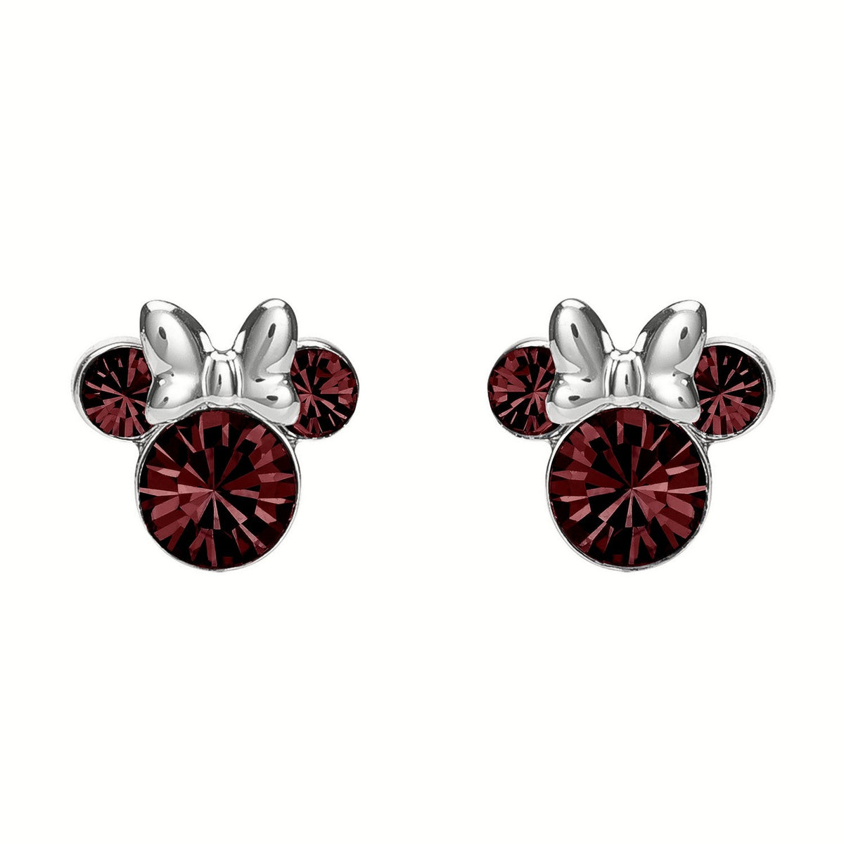 Disney Mickey & Minnie Sterling Silver 925 Mouse January Birthstone Earrings ES00028SJANL.PH