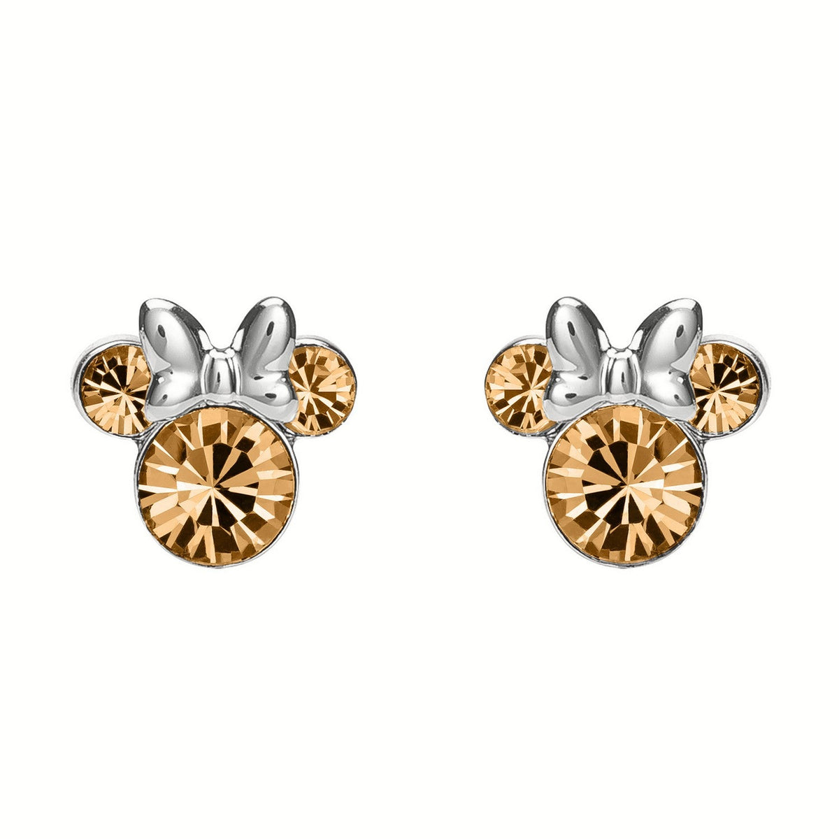 Disney Mickey & Minnie Sterling Silver 925 Mouse June Birthstone Orange Earrings ES00028SJUNL.PH