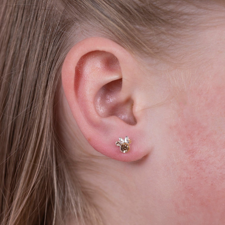 Disney Mickey & Minnie Sterling Silver 925 Mouse June Birthstone Orange Earrings ES00028SJUNL.PH