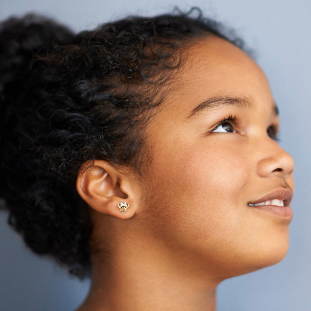 Disney Mickey & Minnie Sterling Silver 925 Mouse June Birthstone Orange Earrings ES00028SJUNL.PH