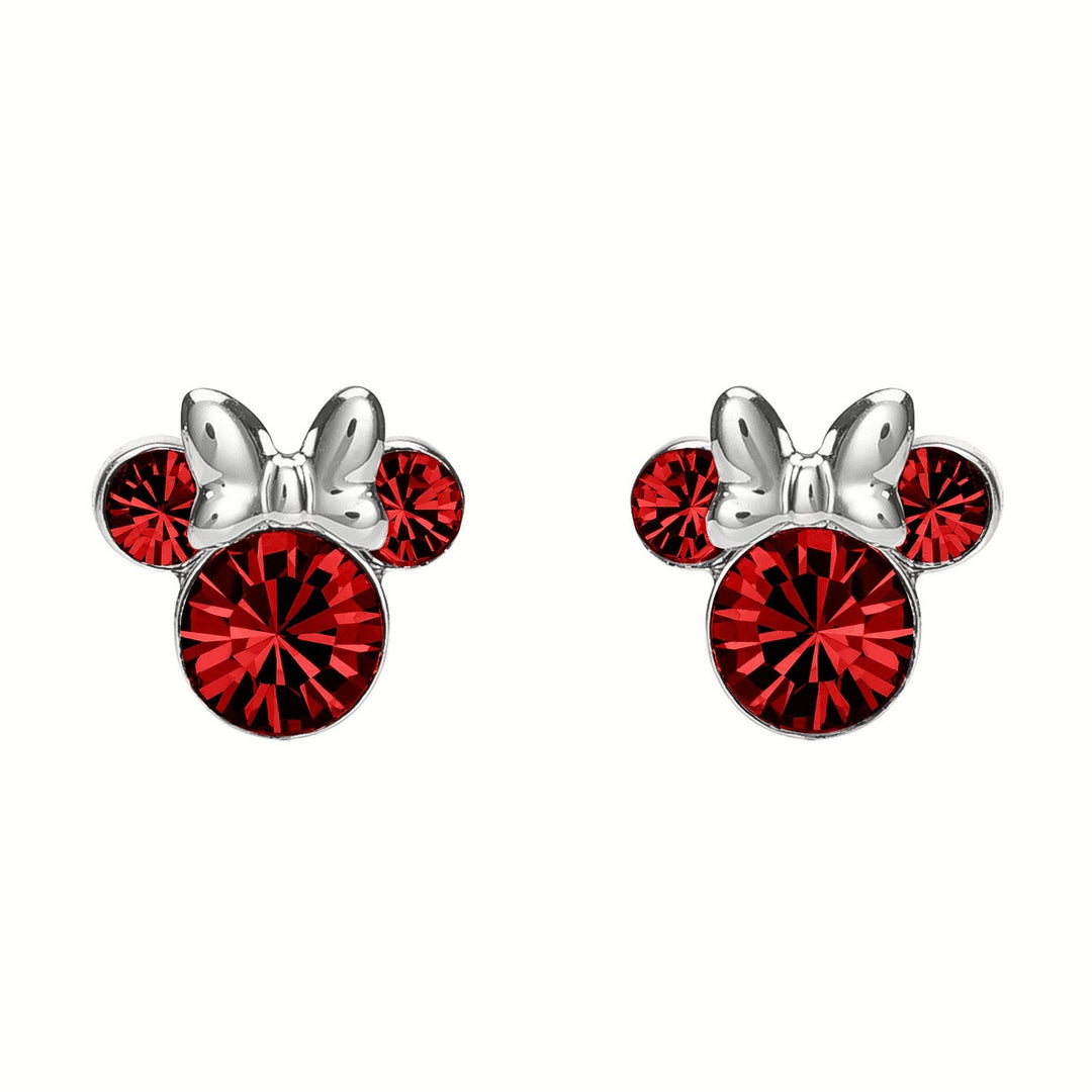 Disney Mickey & Minnie Sterling Silver 925 Mouse July Birthstone Red Earrings ES00028SJUYL.PH