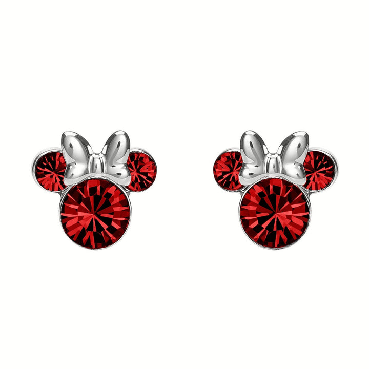 Disney Mickey & Minnie Sterling Silver 925 Mouse July Birthstone Red Earrings ES00028SJUYL.PH