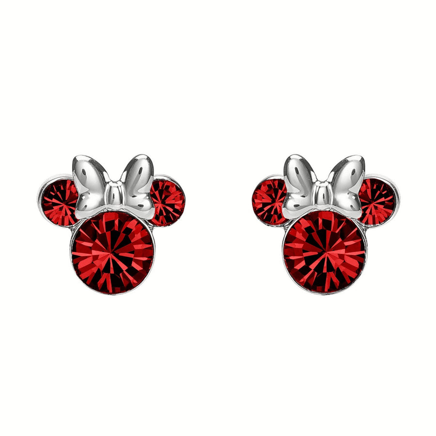 Disney Mickey & Minnie Sterling Silver Mouse July Birthstone Red Earrings ES00028SJUYL PH