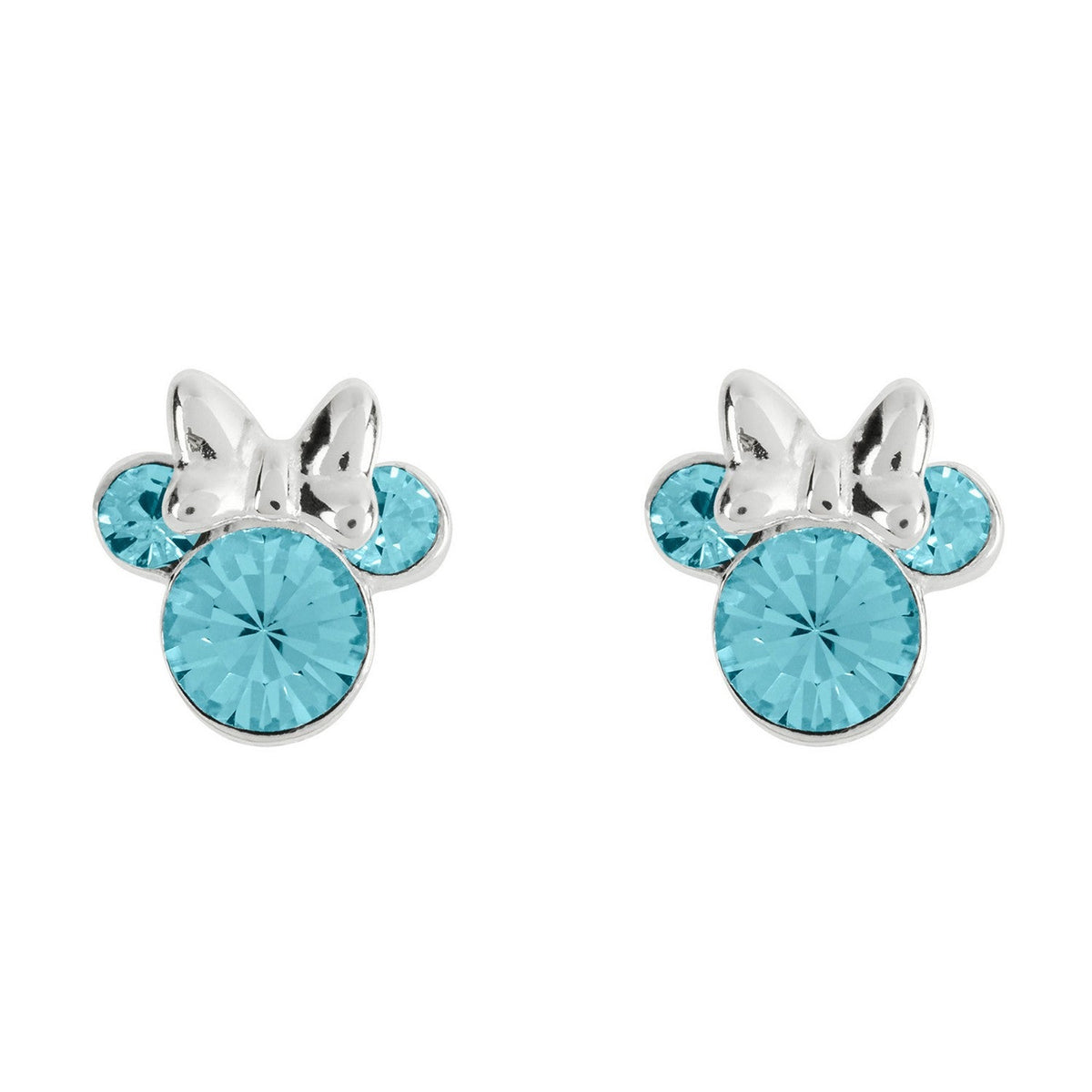 Disney Mickey & Minnie Sterling Silver 925 Mouse March Birthstone Earrings ES00028SMARL.PH