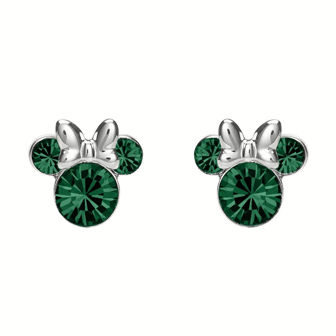 Disney Mickey & Minnie Sterling Silver 925 Mouse May Birthstone Green Earrings ES00028SMAYL.PH