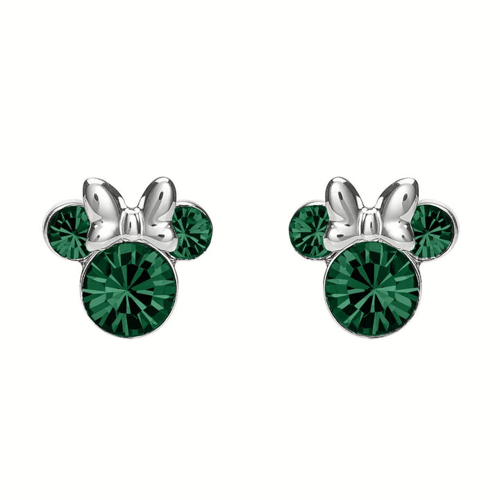 Disney Mickey & Minnie Sterling Silver 925 Mouse May Birthstone Green Earrings ES00028SMAYL.PH