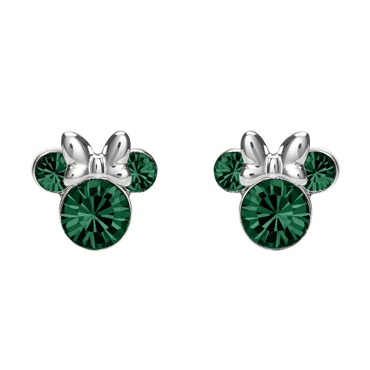 Disney Mickey & Minnie Sterling Silver 925 Mouse May Birthstone Green Earrings ES00028SMAYL.PH