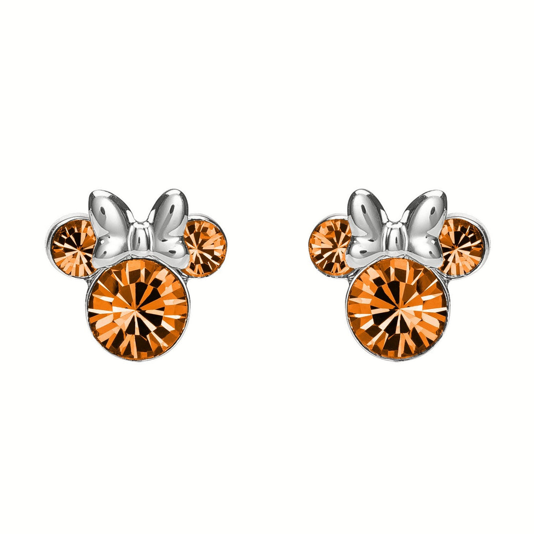 Disney Mickey & Minnie Sterling Silver 925 Mouse November Birthstone Orange Earrings ES00028SNOVL.PH