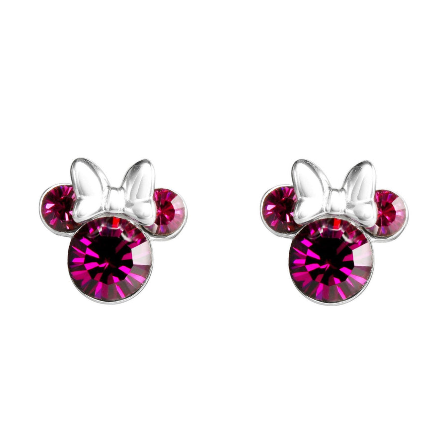 Disney Mickey & Minnie Sterling Silver Mouse October Birthstone Pink Earrings ES00028SOCTL PH