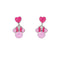 Disney Mickey & Minnie Sterling Silver 925 Mouse Pink Enamel Fill Love Heart Drop Earrings ES00111SL.PH