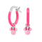 Disney Mickey & Minnie Sterling Silver 925 Mouse Pink Enamel Fill Huggie Earrings ES00112SL.PH