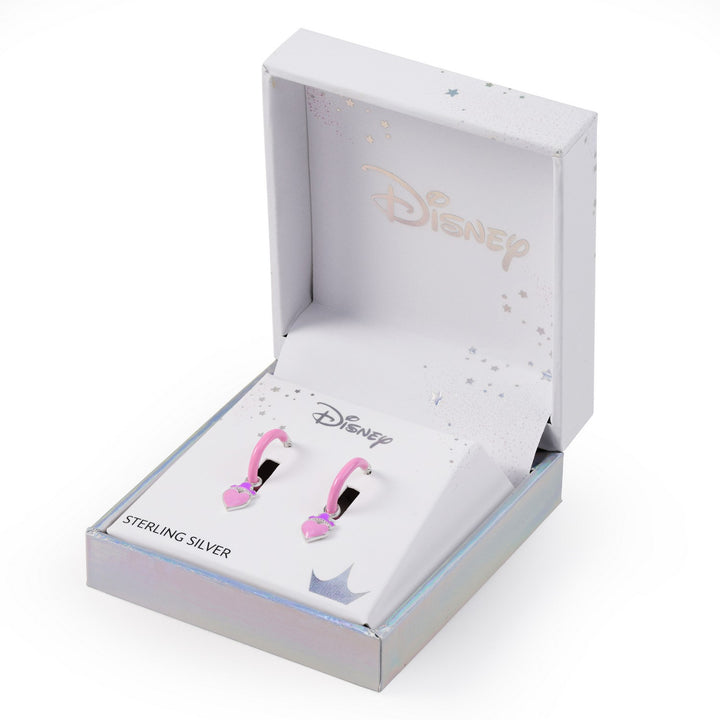 Silver Disney Princess Enamel Fill Love Heart Huggie Earrings ES00114SL.PH