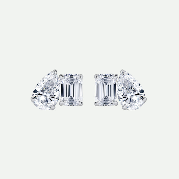 Elise Earring | 9ct White Gold 0.80ct tw Lab Grown Diamond Toi Et Moi Stud Earrings