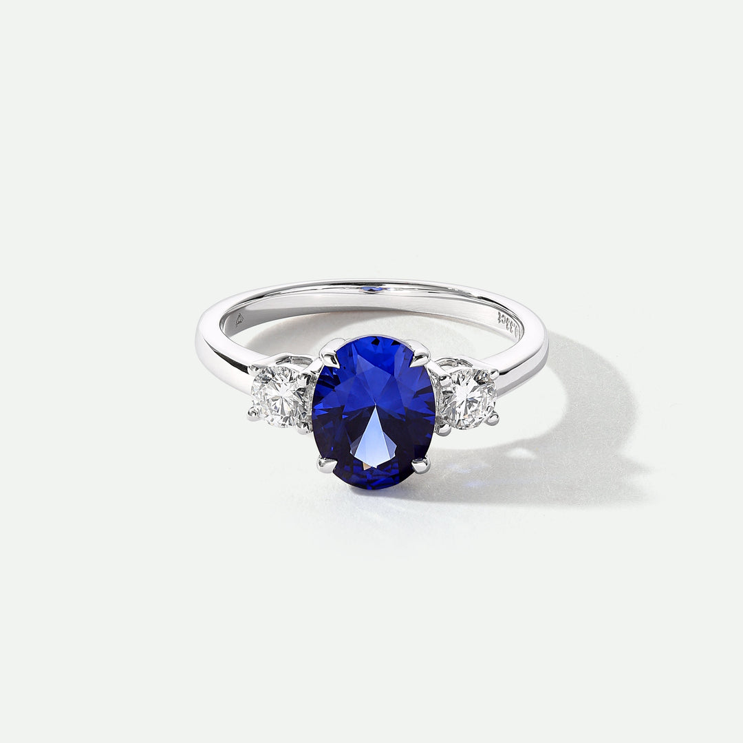 Ellison | 9ct White Gold 0.33ct tw Lab Grown Diamond and Created Sapphire Ring
