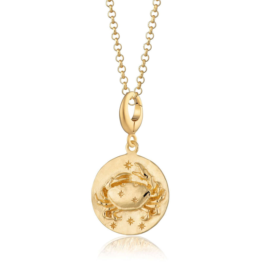 Engraved Gold Plated Cancer Zodiac Necklace CNGCAN-1