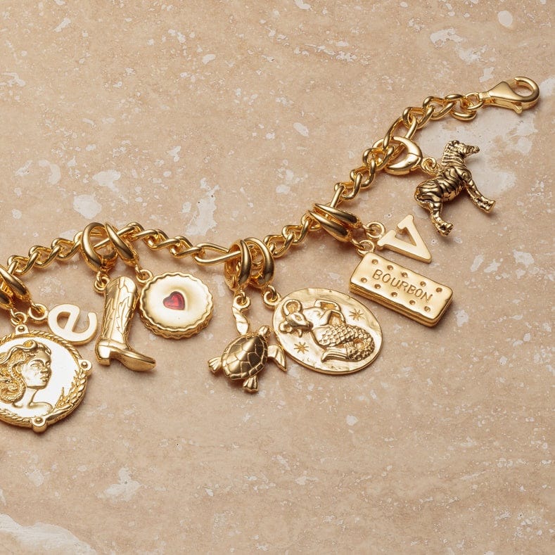 Engraved Gold Plated Capricorn Zodiac Charm CGCAP