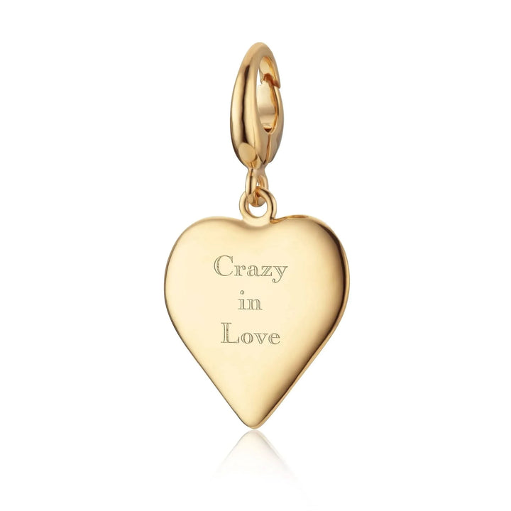 Engraved Gold Plated Heart Medium Charm VCGHM