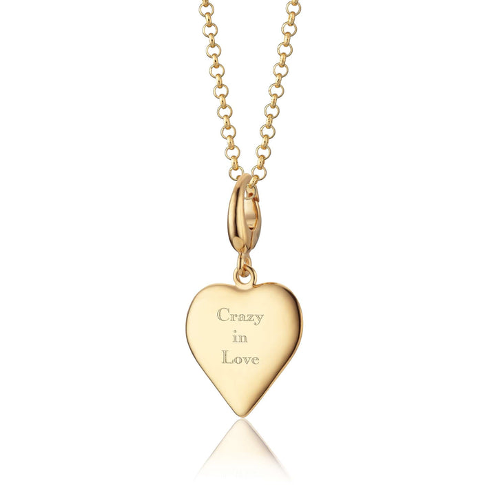 Engraved Gold Plated Heart Medium Necklace VNGHM-1