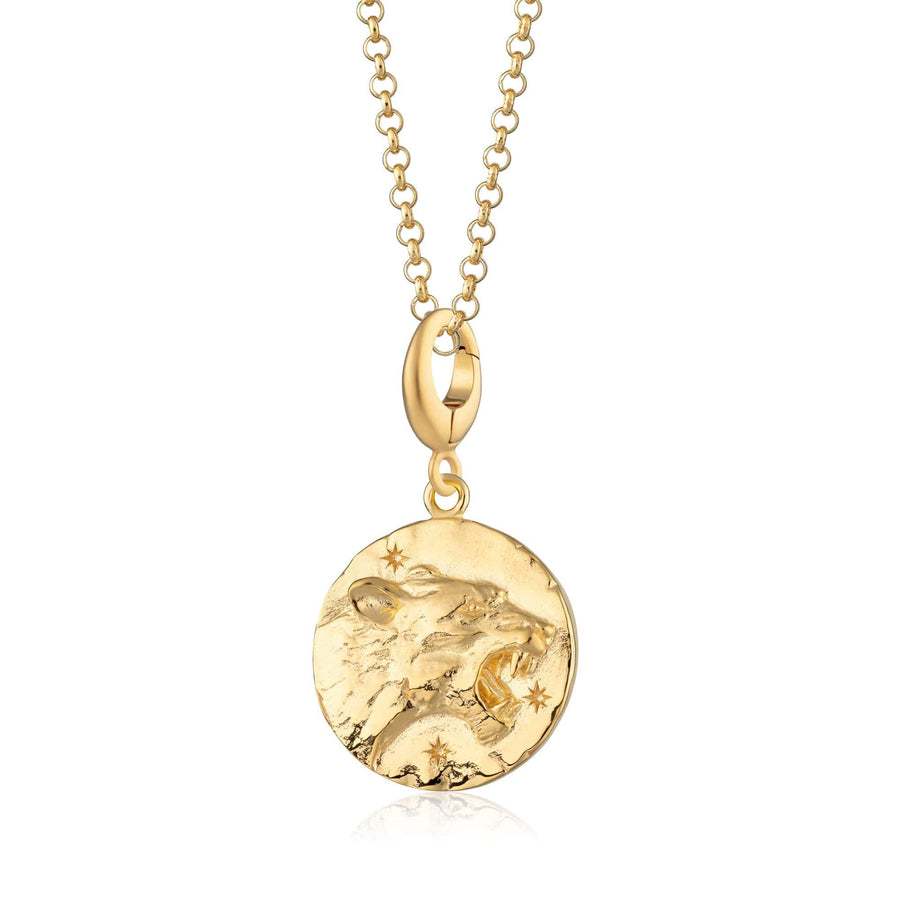 Engraved Gold Plated Leo Zodiac Necklace CNGLEO-1