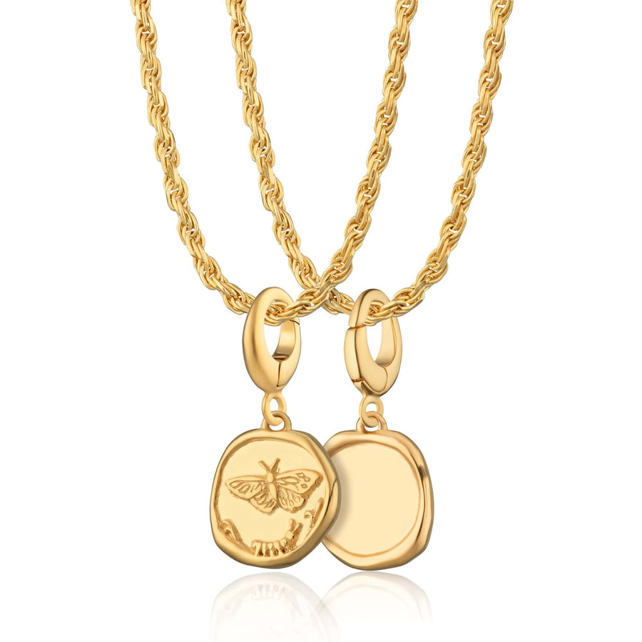 Engraved Gold Plated Manifest Change Necklace CNGMANCH-TWIST-1