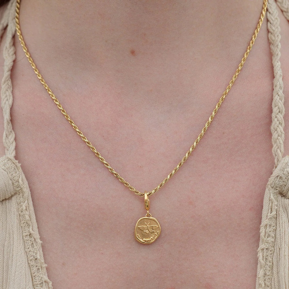 Engraved Gold Plated Manifest Change Necklace CNGMANCH-TWIST-1
