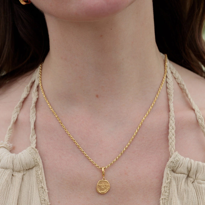 Engraved Gold Plated Manifest Change Necklace CNGMANCH-TWIST-1