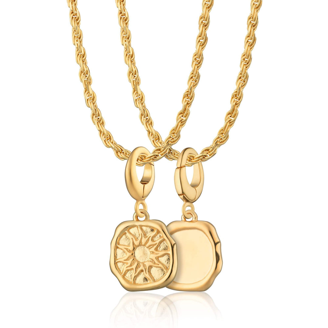 Engraved Gold Plated Manifest Energy Necklace CNGMANEN-TWIST-1