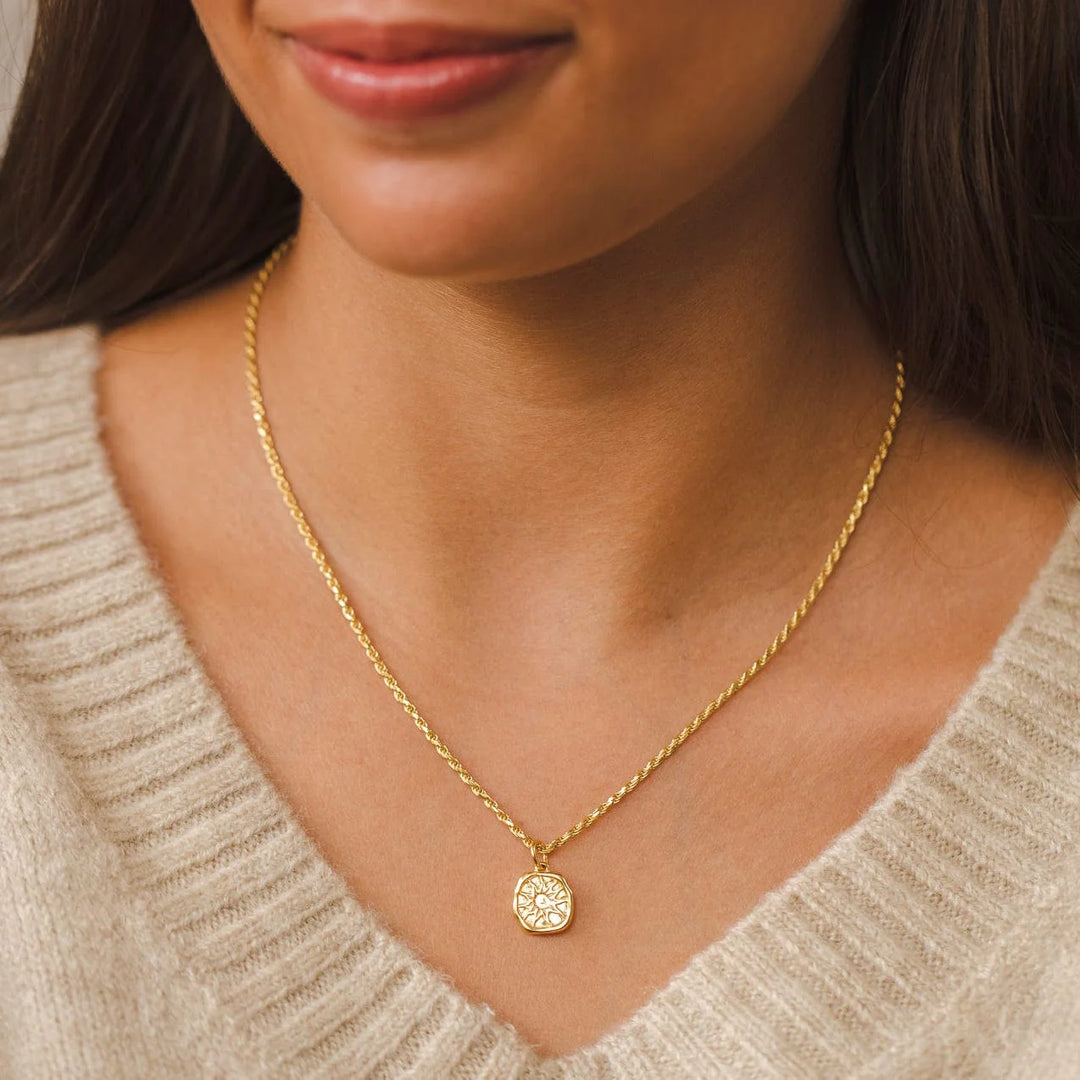 Engraved Gold Plated Manifest Energy Necklace CNGMANEN-TWIST-1