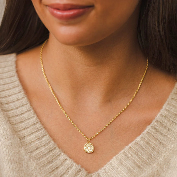 Engraved Gold Plated Manifest Energy Necklace CNGMANEN-TWIST-1