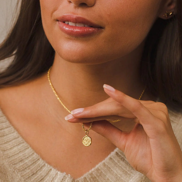 Engraved Gold Plated Manifest Love Necklace CNGMANLV-TWIST-1
