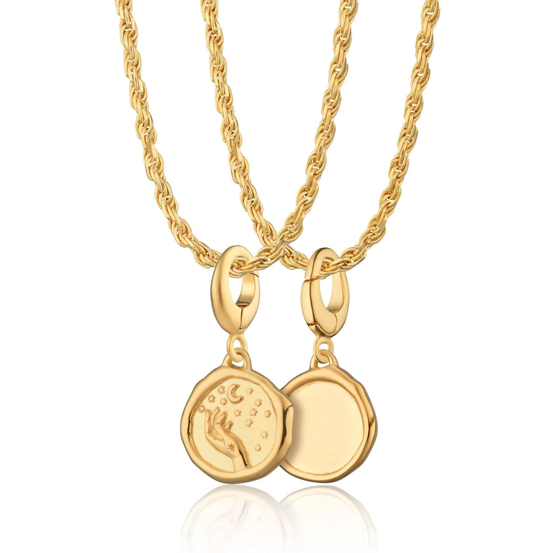 Engraved Gold Plated Manifest Magic Necklace CNGMANMG-TWIST-1
