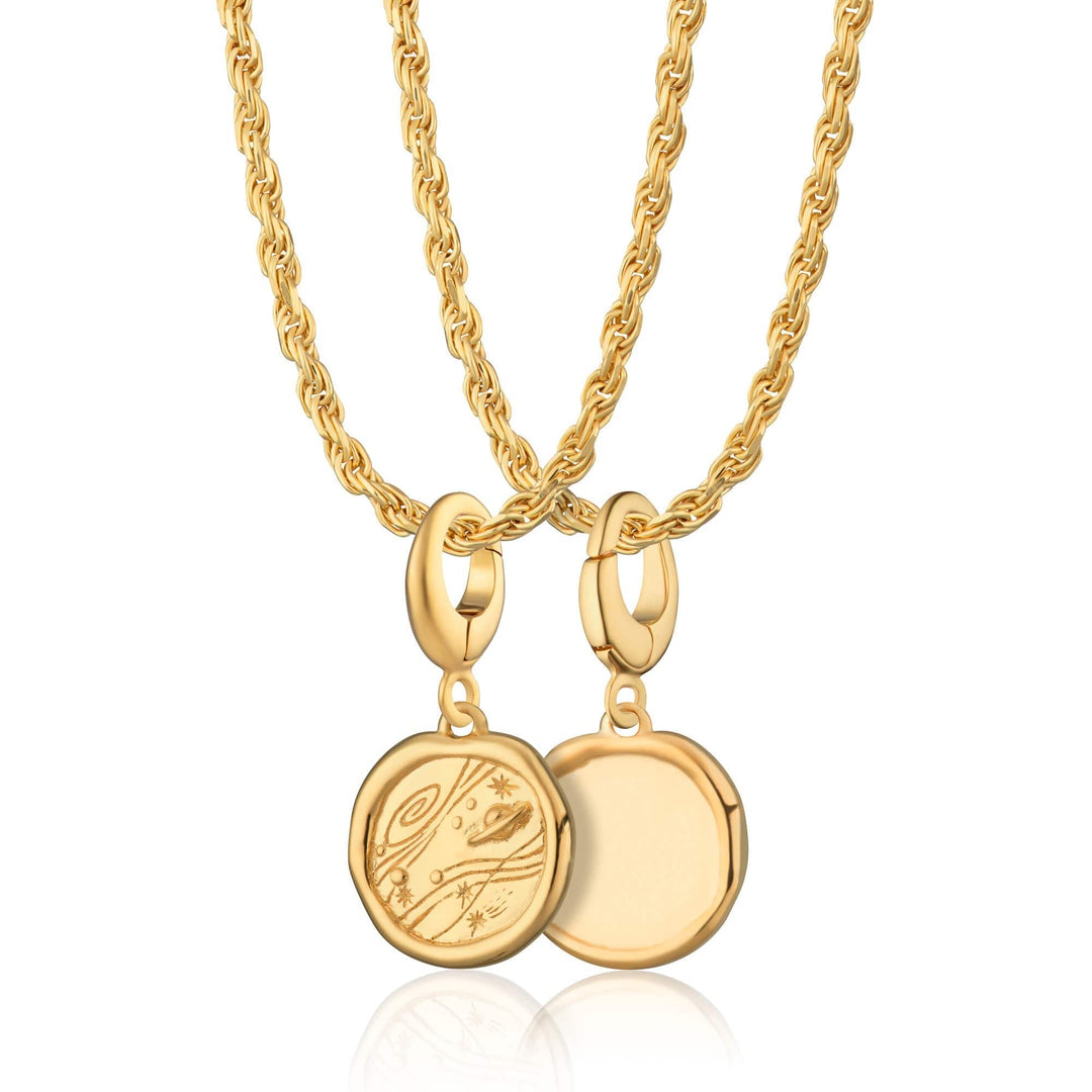 Engraved Gold Plated Manifest Trust Necklace CNGMANTR-TWIST-1