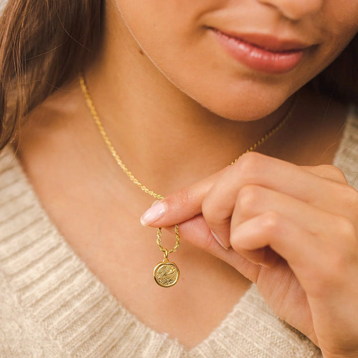 Engraved Gold Plated Manifest Trust Necklace CNGMANTR-TWIST-1