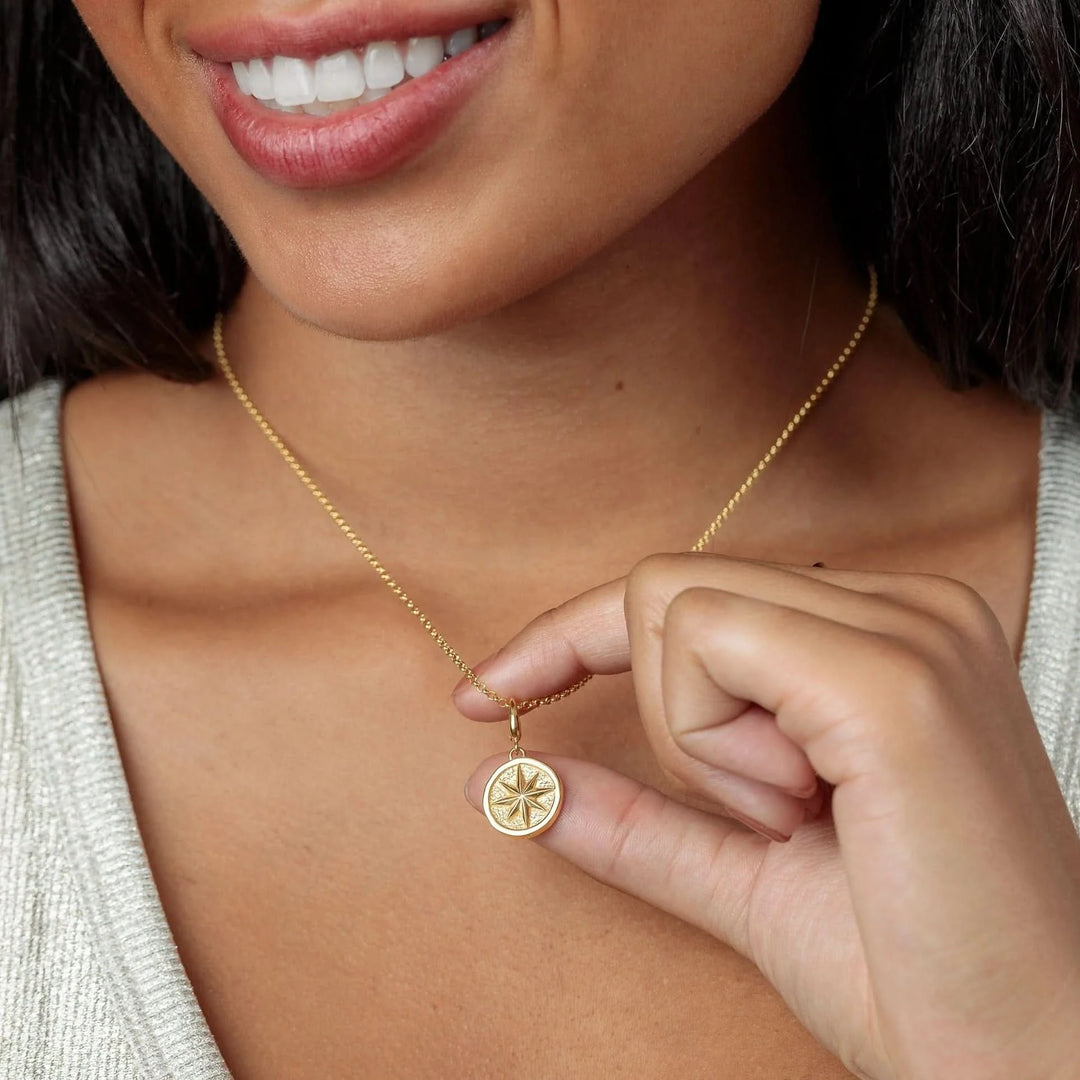 Engraved Gold Plated North Star Charm VCGNSTR