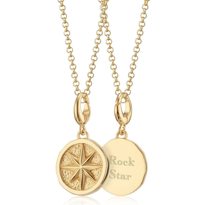 Engraved Gold Plated North Star Necklace VCNGNSTR-1