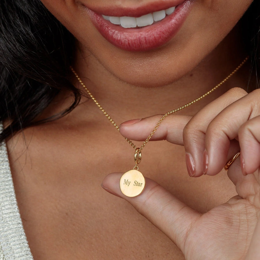 Engraved Gold Plated North Star Necklace VCNGNSTR-1