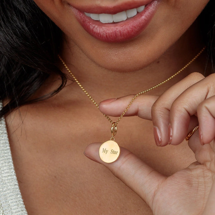Engraved Gold Plated North Star Necklace VCNGNSTR-1