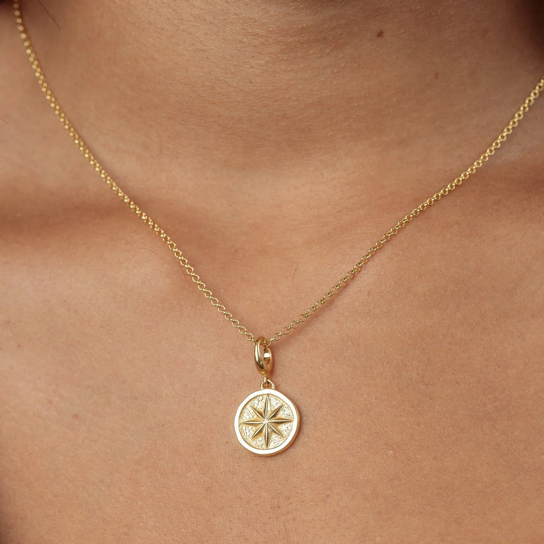 Engraved Gold Plated North Star Necklace VCNGNSTR-1