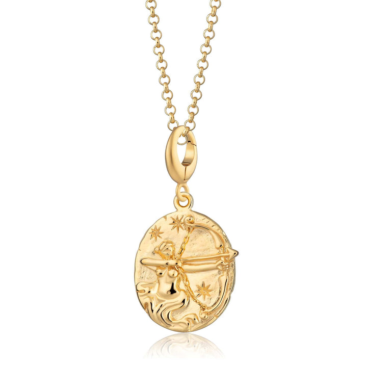 Engraved Gold Plated Sagittarius Zodiac Necklace CNGSAG-1