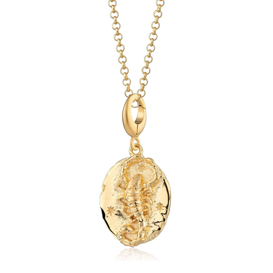 Engraved Gold Plated Scorpio Zodiac Necklace CNGCORP-1
