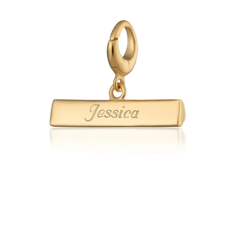 Engraved Gold Plated T Bar Charm VCGTBAR