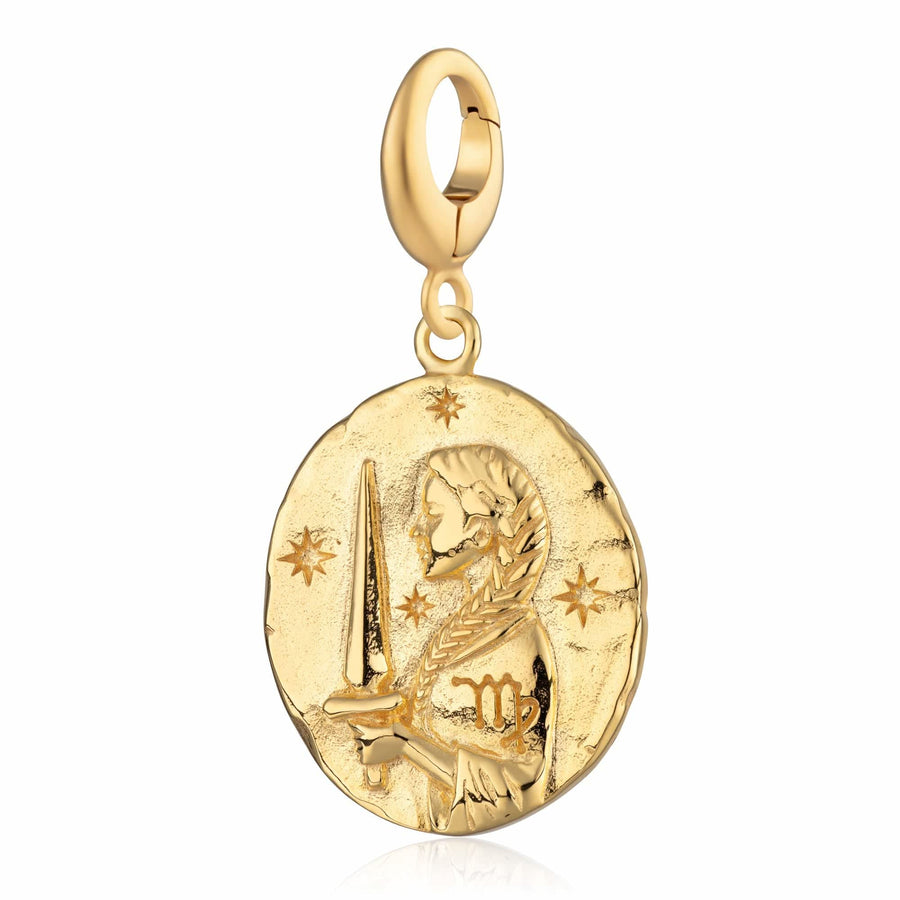 Engraved Gold Plated Virgo Zodiac Charm CGVIR