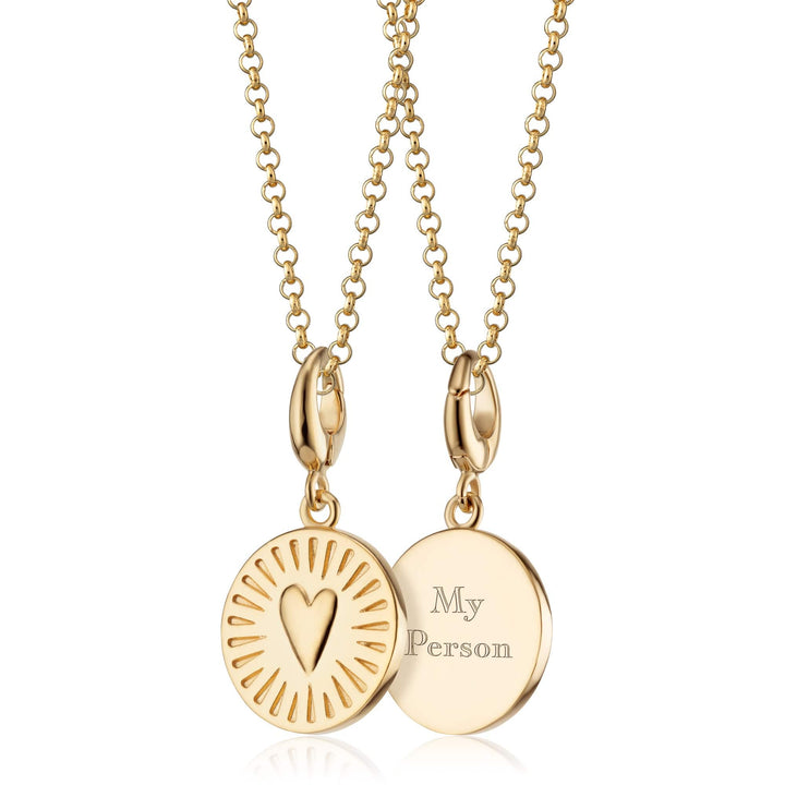 Engraved Gold Plated You Have My Heart Disc Necklace VCNGLVD-1