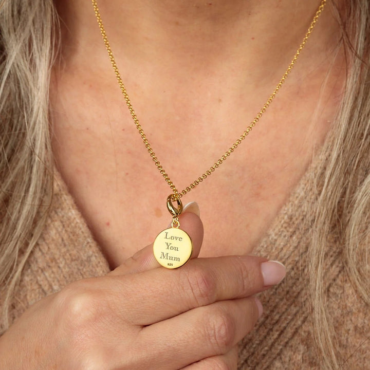 Engraved Gold Plated You Have My Heart Disc Necklace VCNGLVD-1